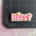 Simpatici ciondoli con lettere HAPPY in resina fai da te accessori decorativi per cellulari - Piastra di Lettere Happy Rosa Giallo