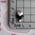 Cute black and pink resin heart charms for DIY phone case and hairpin decoration. - Double Heart Popsicle / Mini Size / Black and Pink Color Scheme