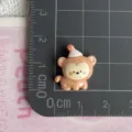 Mini resin animal charm with party hat, cute DIY craft accessory for hair clips and shoes. - Brown Monkey (03)