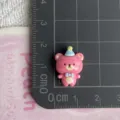 Mini resin cartoon bear charm party hat bow tie cabochon for DIY hair clips shoes making - Rose Red Bear (05)