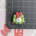 Christmas resin Santa Claus wreath flatback DIY hair clip phone case jewelry charm - Santa Claus Green Wreath Charm