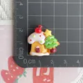 Resin Christmas gingerbread house and tree charm detail close up for DIY accessories making. - Cherry Christmas Tree Gingerbread House