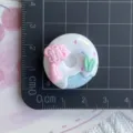 Resin Chinese style donut charm close-up, perfect for DIY phone case hair clip crafting. - Blue White Chinese Knot & Leaf Donut (05)