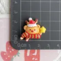 Christmas resin cartoon bear cabochon DIY accessory for hair clip phone case craft. - Christmas Reindeer Holding Star