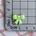 Mini light green resin bowknot charm for DIY nail art jewelry hair clip making. - Green Mini Bowknot