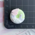 Ancient style donut resin charm detail, perfect for DIY hair clips and phone case accessories. - Light Green Cloud & Fan Donut (03)