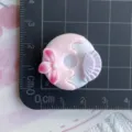 Ancient style donut resin flatback DIY craft accessory for hair clip phone case decoration - Light Pink Flower & Fan Donut (01)