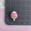 Mini strawberry ice cream resin accessory for cute DIY hair clips phone cases crafts. - Rose Pink Strawberry Cream Popsicle / Mini