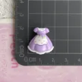 Close up of purple resin princess dress cabochon, perfect for DIY phone case and hairpin. - Purple Flower Princess Dress Style