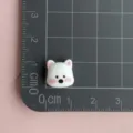Mini white cartoon animal resin charm for nail art, DIY jewelry making and hair accessories. - White Pointy-Eared Dog / Mini Pack