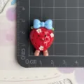 Hars aardbei bedel detail, schattige strik en bloemen voor DIY telefoonhoesje. - 5 Stuks