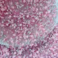 Close-up detail of mixed pink paw polymer clay slices and sparkly crystal beads for DIY crafts. - 20g Pack / Pink Mixed Cat Claw Bubble Beads