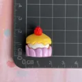 resin cake cabochon DIY charm miniature sweet dessert flatback for crafting jewelry - Purple Cup Yellow Cream Strawberry Cake