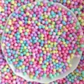 Perles de loisirs créatifs pastel brillantes macarons rondes sans trou pour déco DIY. - Style Brillant / 5mm