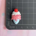 Cute resin ice cream cone charm flatback for DIY crafts, hair clips and phone case decoration - Blue Waffle Cone Double Scoop Ice Cream