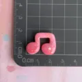 Pink resin music note charm with glitter stars, perfect for DIY hair clips phone cases. - Watermelon Red Star Musical Note (2-A056) / Watermelon red