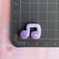 Purple music note resin charm with star glitter, DIY cabochon accessory for phone case decor. - Purple