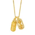 Exquisite 925 silver gold-plated pixiu vajra double pendant necklace for women new chinese style - 925 Silver / Gold Tone