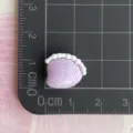 Mini resin shell cabochon detail view, purple conch DIY charm for phone case and crafts decor - Chubby Conch