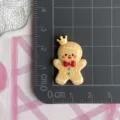 Resin gingerbread man charm with crown, cute cartoon flatback cabochon for DIY hair clip. - Large-Crown Gingerbread Man (F061)