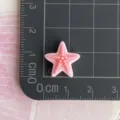 Mini pink starfish resin charm for DIY phone case, hairpin and doll clothes decoration - Dotted Starfish / Pink
