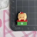 Detailed view of Christmas cartoon resin cabochon charm for DIY hair clips crafting. - Large-Christmas Hat Cat (F061) / L
