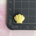 Mini yellow resin seashell charm craft accessory for phone case hairpin doll clothes diy. - Scalloped Dot Shell / Yellow
