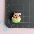 Cute cartoon capybara bathing in coconut resin charm DIY phone case hair clip craft accessory - Green Coconut Juice Capybara / Mini