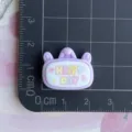 Cabochon de resina morada con estampado feliz colorido para funda de teléfono y horquilla DIY. - HAPPYDAY Letrero Morado