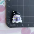 Halloween ghost resin flatback charm cute witch book DIY phone case hair clip accessory - Ghost Reading with Hat