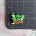 Green seaweed resin charm flatback DIY accessory for croc shoes hair clips and bag decoration - Three Seaweed Pieces