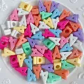 Cuentas de números de acrílico de colores con agujeros para hacer joyas y accesorios de bricolaje. - Estilo de Número Multicolor (4)
