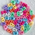 Cuentas de números acrílicos coloridos, accesorios de joyería para manualidades - Estilo de Número Multicolor (6)