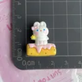 Cute resin rabbit cake cabochon charm for DIY phone case hairpin jewelry accessories making - Rabbit with Star Cake