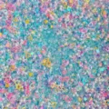 Close-up detail shot of mixed DIY craft beads, pearls, and sparkling heart sequins. - Bubble Beads Mix / 20g Pack / Light Blue