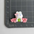 Cute resin rabbit DIY accessory with grid ruler sizing, perfect for phone cases and hair clips. - Rabbit with Row of Hearts