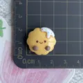 Resin biscuit charm detail view, cute smiling face and cream decoration for DIY phone case. - Lace Round Butter Cookie