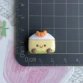 Cute cartoon cake resin cabochon with smiling face for DIY phone case hairpin accessories - Shrimp Rice Ball