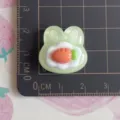 Green resin frog flatback charm with fried egg and carrot for DIY phone case and craft decoration - Transparent Carrot Rabbit Cake (No.3)