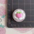 Cute translucent resin peach cream cabochon DIY charm for phone case crafts decoration. - Transparent Peach Round Cake (No.4)
