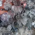 Cabochons de fleurs et noeuds papillon en cristal translucide DIY pour artisanat de coque. - Pack de 50g / Noir Glacé