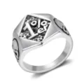 Punk style stainless steel 1%er skull signet ring for men and women - Size 7 / Steel