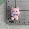 Pink resin cute animal figurine flatback for phone case diy crafting keychain charm 1pc - Pink Fox with Bib