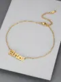 Gold-plated titanium steel Aries zodiac anklet with Old English script pendant jewelry - Aries
