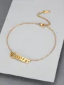 Gold-plated Cancer zodiac anklet in Gothic font, durable stainless steel accessory - Cancer
