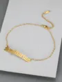 Dainty gold stainless steel Sagittarius zodiac anklet with Old English font for women - Sagittarius