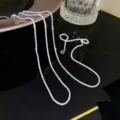 S925 sterling silver shimmering starry necklace for women, elegant sparkling clavicle chain jewelry. - 45cm / Silver