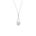 Collar con colgante de diamante en gota de plata esterlina S925, joya de cadena de clavícula. - Plata 925 / Plateado
