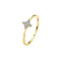 S925 sterling silver four leaf clover ring for women minimalist thin gold finger jewelry - US Size 5 / Gold