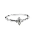 S925 Sterling Silver Four-Leaf Clover Ring, Delicate Slim Design, Elegant Daily Jewelry - US Size 5 / White Gold